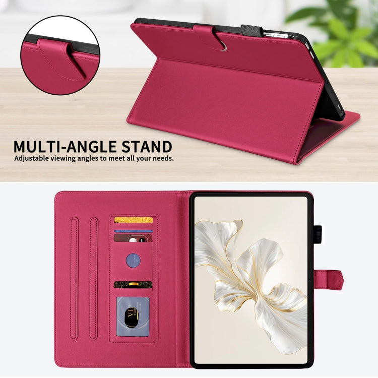 For Honor Pad 9 Rhombus Lattice Leather Tablet Case(Red) - Honor by PMC TechLife | Online Shopping South Africa | PMC TechLife | Buy Now Pay Later Mobicred