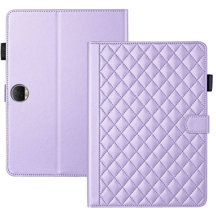 For Honor Pad 9 Rhombus Lattice Leather Tablet Case(Purple) - Honor by PMC TechLife | Online Shopping South Africa | PMC TechLife | Buy Now Pay Later Mobicred