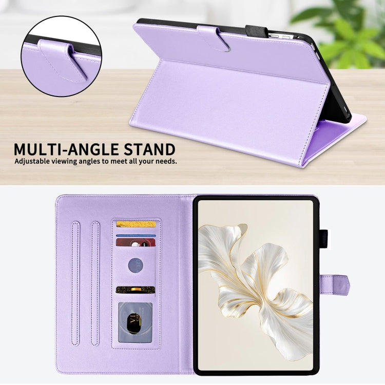 For Honor Pad 9 Rhombus Lattice Leather Tablet Case(Purple) - Honor by PMC TechLife | Online Shopping South Africa | PMC TechLife | Buy Now Pay Later Mobicred