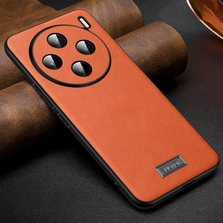 For vivo X100 SULADA Shockproof TPU + Handmade Leather Phone Case(Orange) - X100 Cases by SULADA | Online Shopping South Africa | PMC Jewellery | Buy Now Pay Later Mobicred