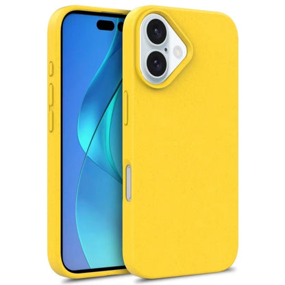 For iPhone 16 Plus Wheat Straw TPU Phone Case(Yellow) - iPhone 16 Plus Cases by PMC Jewellery | Online Shopping South Africa | PMC Jewellery | Buy Now Pay Later Mobicred