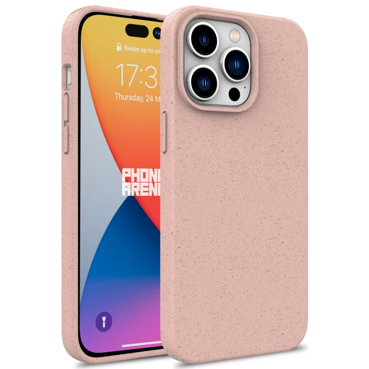 For iPhone 16 Pro Wheat Straw TPU Phone Case(Pink) - iPhone 16 Pro Cases by PMC Jewellery | Online Shopping South Africa | PMC Jewellery | Buy Now Pay Later Mobicred