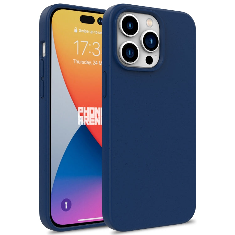 For iPhone 16 Pro Max Wheat Straw TPU Phone Case(Blue) - iPhone 16 Pro Max Cases by PMC TechLife | Online Shopping South Africa | PMC TechLife | Buy Now Pay Later Mobicred