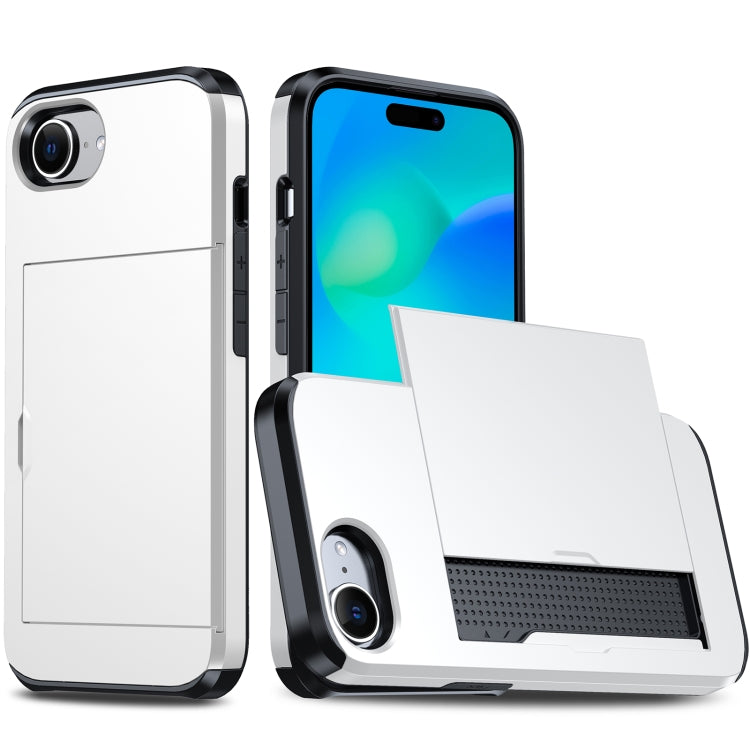 For iPhone SE 2024 Shockproof Armor Phone Case with Card Slot(White) - More iPhone Cases by PMC Jewellery | Online Shopping South Africa | PMC Jewellery | Buy Now Pay Later Mobicred