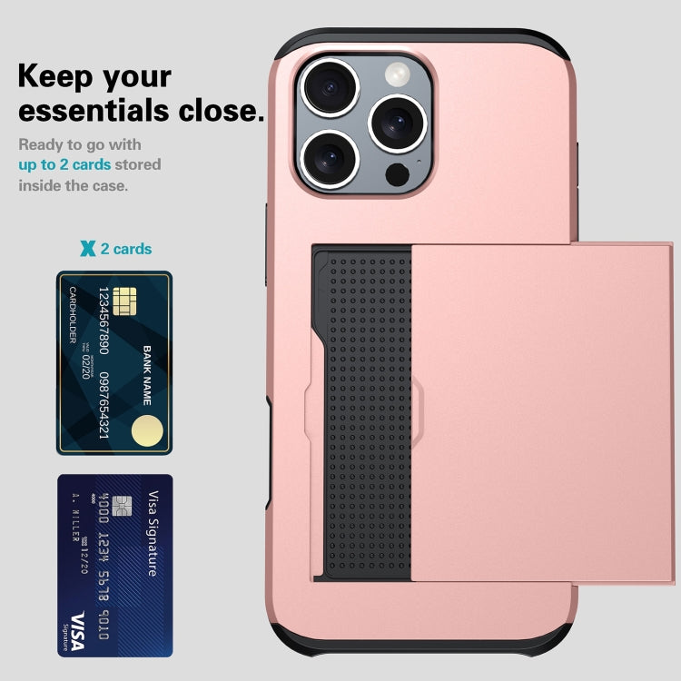 For iPhone SE 2024 Shockproof Armor Phone Case with Card Slot(Rose Gold) - More iPhone Cases by PMC Jewellery | Online Shopping South Africa | PMC Jewellery | Buy Now Pay Later Mobicred