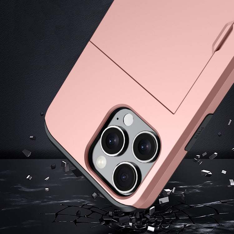 For iPhone SE 2024 Shockproof Armor Phone Case with Card Slot(Rose Gold) - More iPhone Cases by PMC Jewellery | Online Shopping South Africa | PMC Jewellery | Buy Now Pay Later Mobicred