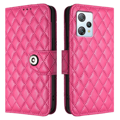 For Blackview A53 Rhombic Texture Flip Leather Phone Case with Lanyard(Rose Red) - More Brand by PMC Jewellery | Online Shopping South Africa | PMC Jewellery | Buy Now Pay Later Mobicred