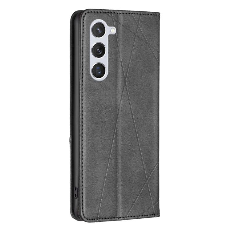 For Samsung Galaxy S25 5G Rhombus Texture Magnetic Leather Phone Case(Black) - Galaxy S25 5G Cases by PMC Jewellery | Online Shopping South Africa | PMC Jewellery | Buy Now Pay Later Mobicred