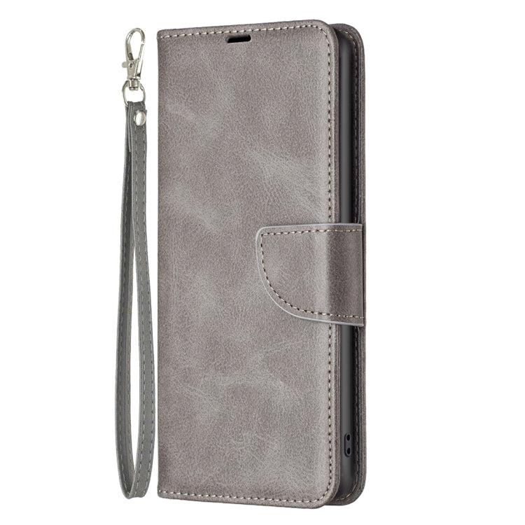 For Samsung Galaxy S25+ 5G Lambskin Texture Pure Color Flip Leather Phone Case(Grey) - Galaxy S25+ 5G Cases by PMC Jewellery | Online Shopping South Africa | PMC Jewellery | Buy Now Pay Later Mobicred