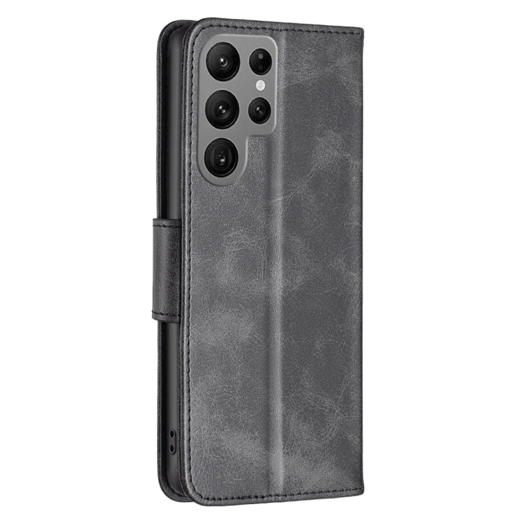 For Samsung Galaxy S25 Ultra 5G Lambskin Texture Pure Color Flip Leather Phone Case(Black) - Galaxy S25 Ultra 5G Cases by PMC Jewellery | Online Shopping South Africa | PMC Jewellery | Buy Now Pay Later Mobicred