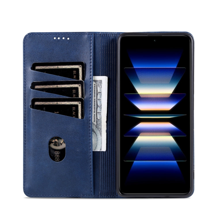 For Samsung Galaxy S24 FE 5G AZNS Magnetic Calf Texture Flip Leather Phone Case(Dark Blue) - Galaxy S24 FE 5G Cases by AZNS | Online Shopping South Africa | PMC Jewellery | Buy Now Pay Later Mobicred