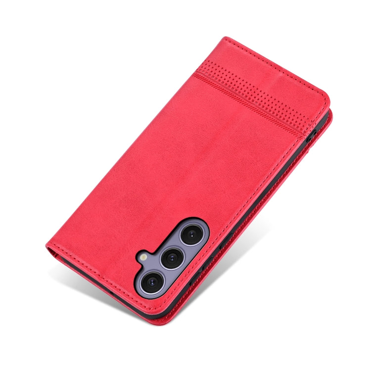 For Samsung Galaxy S25 5G AZNS Magnetic Calf Texture Flip Leather Phone Case(Red) - Galaxy S25 5G Cases by AZNS | Online Shopping South Africa | PMC Jewellery | Buy Now Pay Later Mobicred