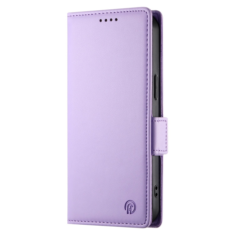 For iPhone SE 2024 Side Buckle Magnetic Frosted Leather Phone Case(Purple) - More iPhone Cases by PMC Jewellery | Online Shopping South Africa | PMC Jewellery | Buy Now Pay Later Mobicred