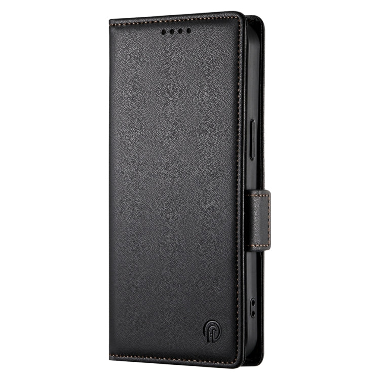 For iPhone 16 Side Buckle Magnetic Frosted Leather Phone Case(Black) - iPhone 16 Cases by PMC TechLife | Online Shopping South Africa | PMC TechLife | Buy Now Pay Later Mobicred
