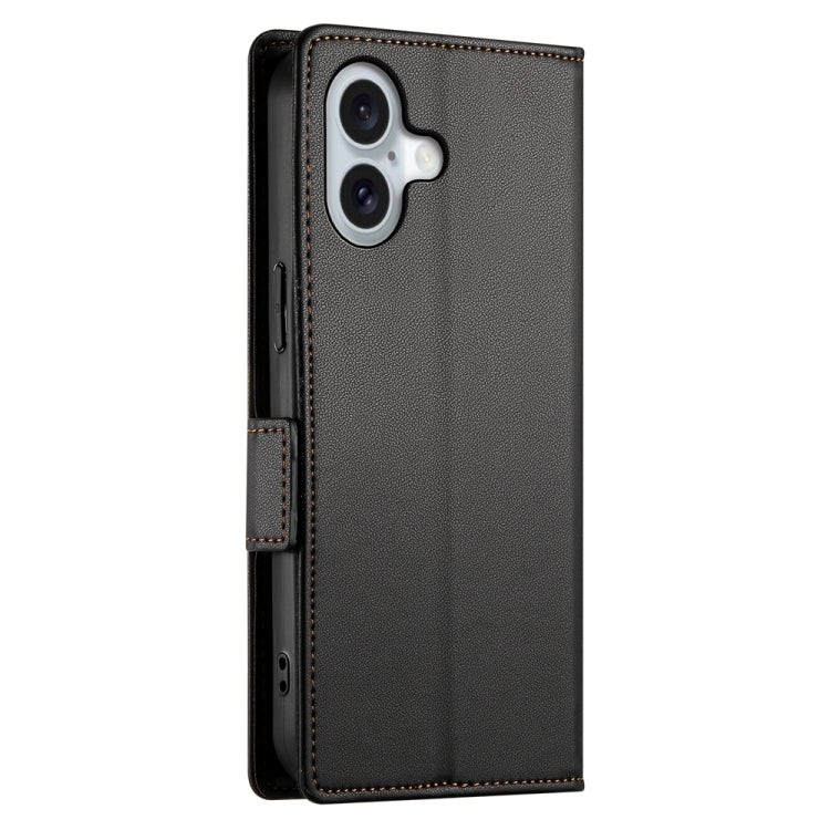 For iPhone 16 Side Buckle Magnetic Frosted Leather Phone Case(Black) - iPhone 16 Cases by PMC Jewellery | Online Shopping South Africa | PMC Jewellery | Buy Now Pay Later Mobicred