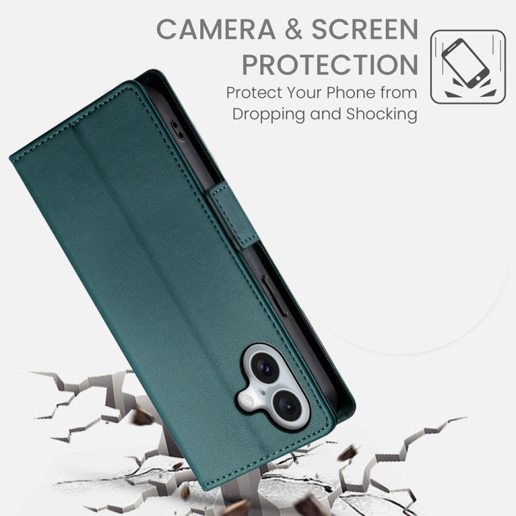 For iPhone 16 Side Buckle Magnetic Frosted Leather Phone Case(Dark Green) - iPhone 16 Cases by PMC Jewellery | Online Shopping South Africa | PMC Jewellery | Buy Now Pay Later Mobicred