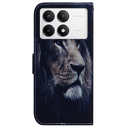 For Xiaomi Redmi K70 Pro / K70 Coloured Drawing Flip Leather Phone Case(Lion) - K70 Cases by PMC Jewellery | Online Shopping South Africa | PMC Jewellery | Buy Now Pay Later Mobicred