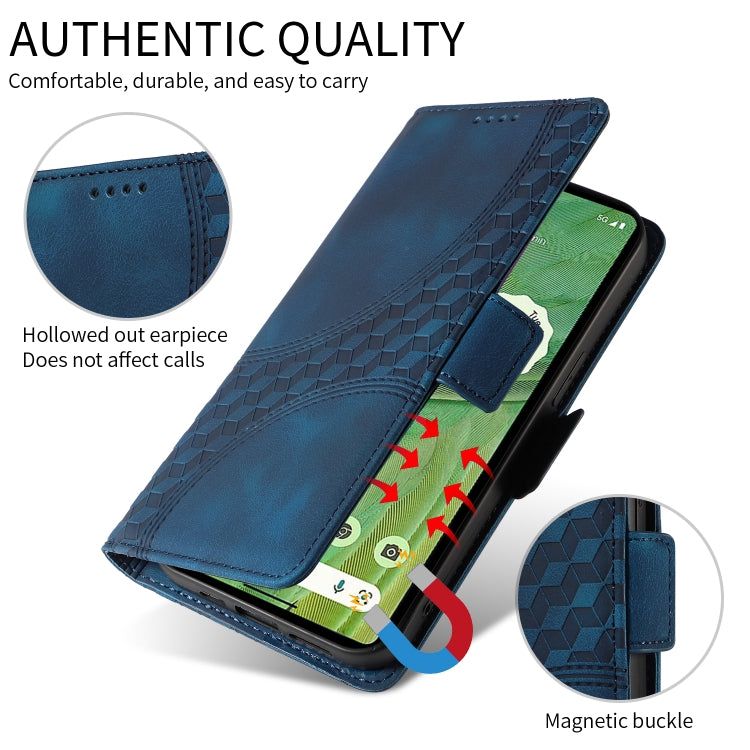 For Google Pixel 9 / 9 Pro Embossed Rhombus Starry Leather Phone Case(Blue) - Google Cases by PMC Jewellery | Online Shopping South Africa | PMC Jewellery | Buy Now Pay Later Mobicred