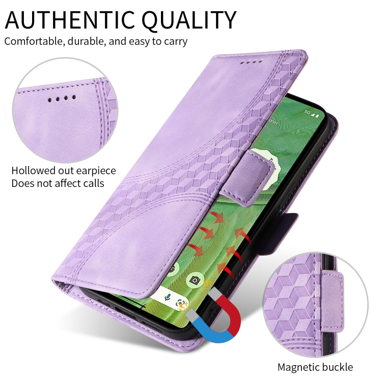 For Google Pixel 9 / 9 Pro Embossed Rhombus Starry Leather Phone Case(Purple) - Google Cases by PMC Jewellery | Online Shopping South Africa | PMC Jewellery | Buy Now Pay Later Mobicred