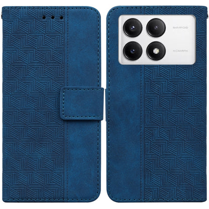 For Xiaomi Redmi K70 Pro / K70 Geometric Embossed Leather Phone Case(Blue) - K70 Cases by PMC Jewellery | Online Shopping South Africa | PMC Jewellery | Buy Now Pay Later Mobicred