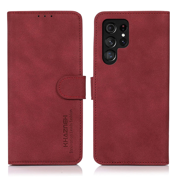 For Samsung Galaxy S25 Ultra 5G KHAZNEH Matte Texture Leather Phone Case(Red) - Galaxy S25 Ultra 5G Cases by PMC Jewellery | Online Shopping South Africa | PMC Jewellery | Buy Now Pay Later Mobicred