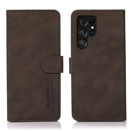 For Samsung Galaxy S25 Ultra 5G KHAZNEH Matte Texture Leather Phone Case(Brown) - Galaxy S25 Ultra 5G Cases by PMC Jewellery | Online Shopping South Africa | PMC Jewellery | Buy Now Pay Later Mobicred