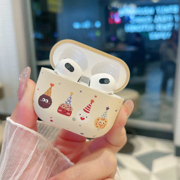 For AirPods 2 / 1 Cookies Pattern Earbuds Box Frosted TPU Case(Beige) - For AirPods 1/2 by PMC Jewellery | Online Shopping South Africa | PMC Jewellery | Buy Now Pay Later Mobicred
