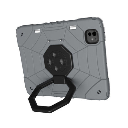 For iPad Pro 11 2024 Spider Turntable Handle Stress Relief Tablet Case(Grey Black) - iPad Pro 11 2024 Cases by PMC Jewellery | Online Shopping South Africa | PMC Jewellery | Buy Now Pay Later Mobicred