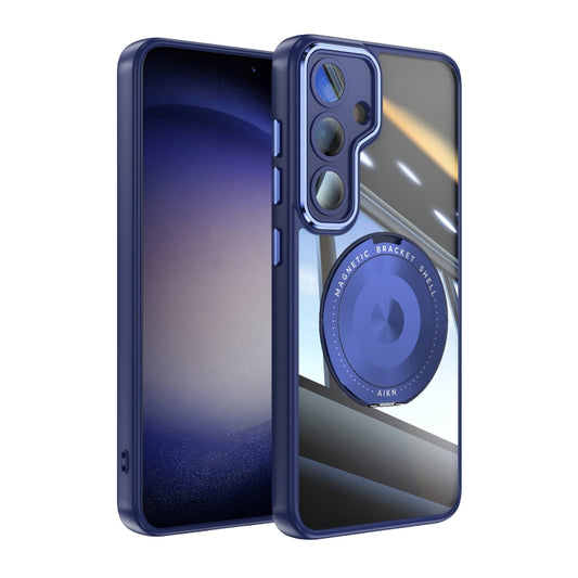 For Samsung Galaxy S25+ 5G 360 Holder MagSafe Acrylic Hybrid TPU Phone Case(Blue) - Galaxy S25+ 5G Cases by PMC Jewellery | Online Shopping South Africa | PMC Jewellery | Buy Now Pay Later Mobicred