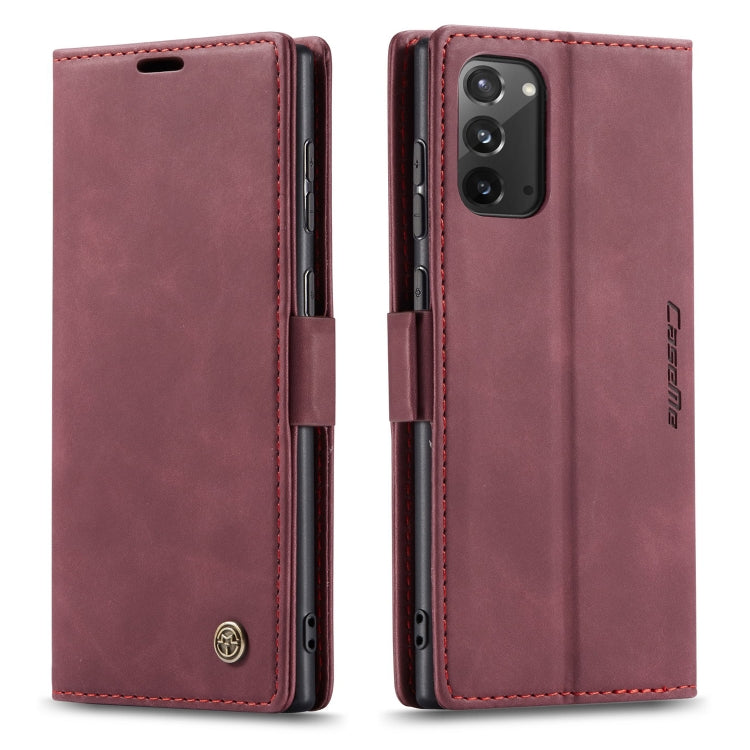 For Samsung Galaxy Note20 CaseMe Multifunctional Horizontal Flip Leather Case, with Card Slot & Holder & Wallet(Wine Red) - Galaxy Note20 Cases by CaseMe | Online Shopping South Africa | PMC Jewellery | Buy Now Pay Later Mobicred