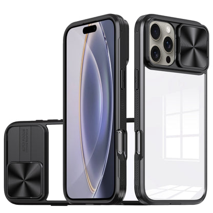 For iPhone 16 Pro Sliding Camshield Acrylic Hybrid TPU Phone Case(Black) - iPhone 16 Pro Cases by PMC Jewellery | Online Shopping South Africa | PMC Jewellery | Buy Now Pay Later Mobicred