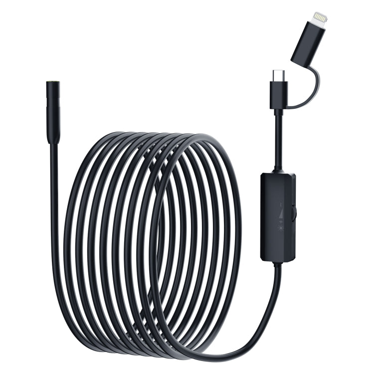 AN112 2 in 1 USB-C / Type-C + 8 Pin Interface 8mm HD Industry Endoscope, Length:10m Hard Tube -  by PMC TechLife | Online Shopping South Africa | PMC TechLife | Buy Now Pay Later Mobicred