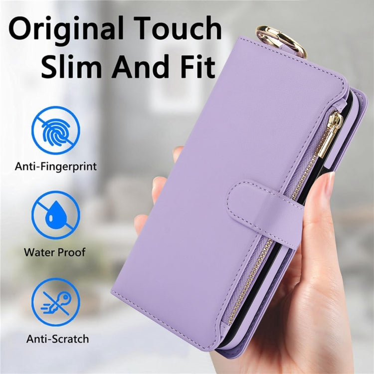 For Samsung Galaxy S24 Ultra 5G Crossbody Ring Multifunctional Wallet Leather Phone Case(Purple) - Galaxy S24 Ultra 5G Cases by PMC Jewellery | Online Shopping South Africa | PMC Jewellery | Buy Now Pay Later Mobicred