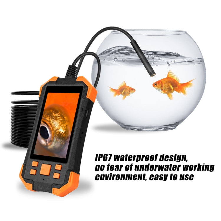 T20 4.3 inch IPS Screen 5.5mm Single Camera IP67 Waterproof Hard Cable Digital Endoscope, Length:5m(Black Orange) -  by PMC Jewellery | Online Shopping South Africa | PMC Jewellery | Buy Now Pay Later Mobicred