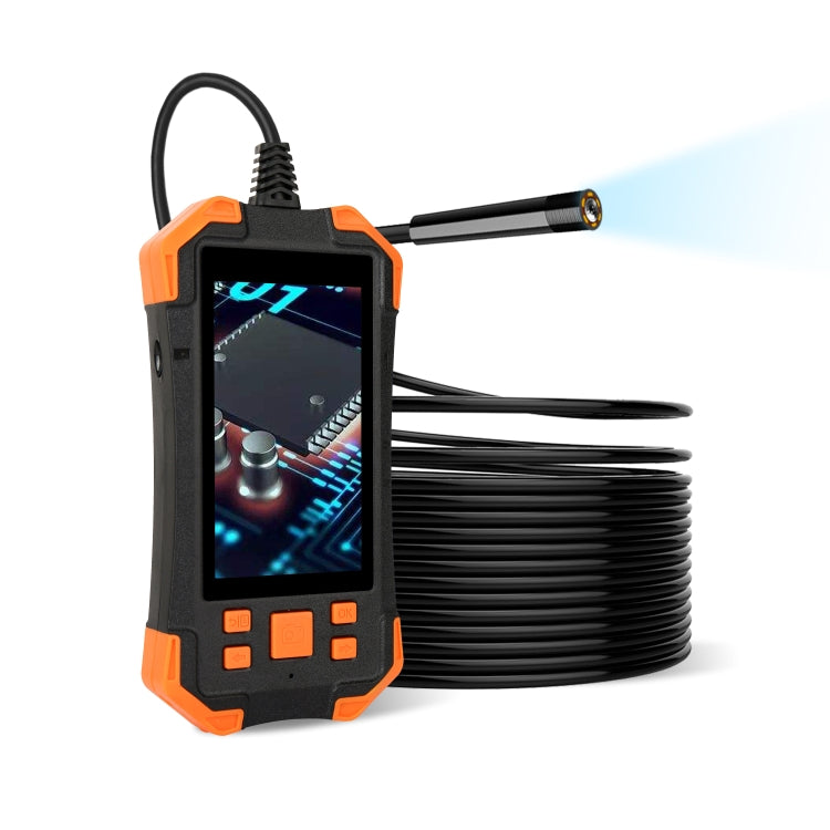 T20 4.3 inch IPS Screen 7.9mm Triple Camera IP67 Waterproof Hard Cable Digital Endoscope, Length:3.5m(Black Orange) -  by PMC Jewellery | Online Shopping South Africa | PMC Jewellery | Buy Now Pay Later Mobicred