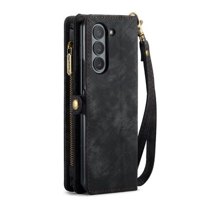 For Samsung Galaxy Z Fold6 5G CaseMe 008 Multifunctional Zipper Wallet Leather Phone Case with Lanyard(Black) - Galaxy Z Fold6 5G Cases by CaseMe | Online Shopping South Africa | PMC Jewellery | Buy Now Pay Later Mobicred