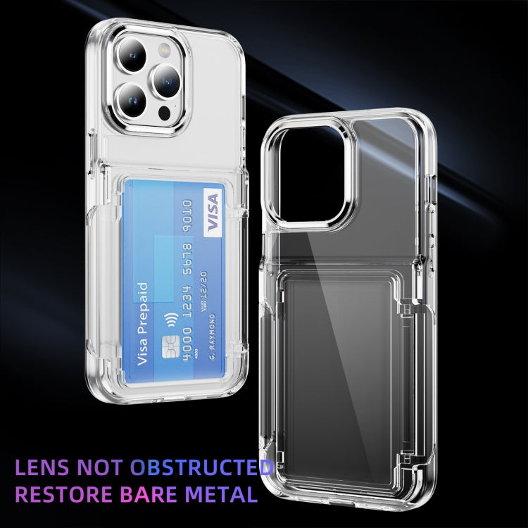 For iPhone 16 Card Holder Acrylic Hybrid TPU Phone Case(Transparent) - iPhone 16 Cases by PMC Jewellery | Online Shopping South Africa | PMC Jewellery | Buy Now Pay Later Mobicred