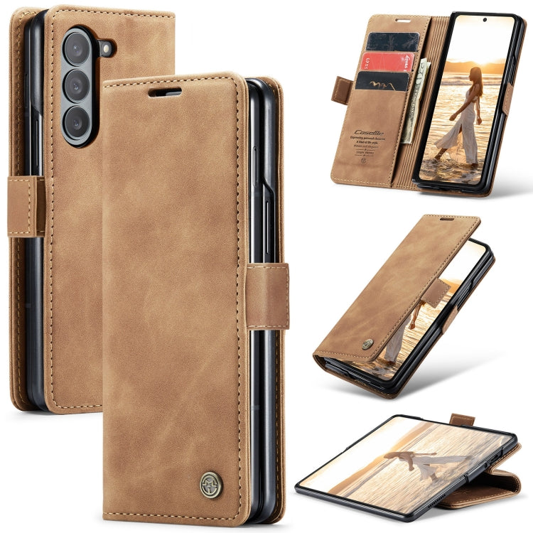 For Samsung Galaxy Z Fold6 5G CaseMe 013 Multifunctional Horizontal Flip Leather Phone Case(Brown) - Galaxy Z Fold6 5G Cases by CaseMe | Online Shopping South Africa | PMC Jewellery | Buy Now Pay Later Mobicred