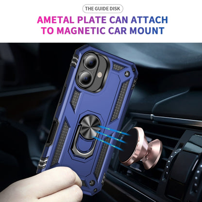 For iPhone 16 Plus Shockproof TPU Hybrid PC Phone Case with Holder(Blue) - iPhone 16 Plus Cases by PMC Jewellery | Online Shopping South Africa | PMC Jewellery | Buy Now Pay Later Mobicred