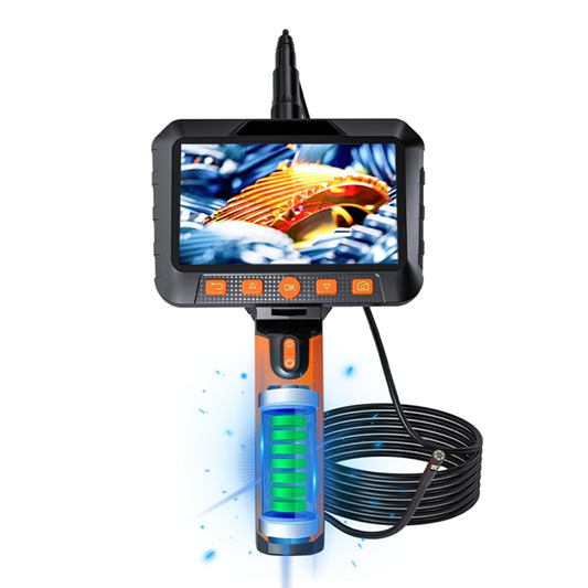 T27 5 inch IPS Color Screen 5.5mm Single Camera Handheld Hard Cable HD Industrial Endoscope, Length:5m(Orange Black) -  by PMC Jewellery | Online Shopping South Africa | PMC Jewellery | Buy Now Pay Later Mobicred