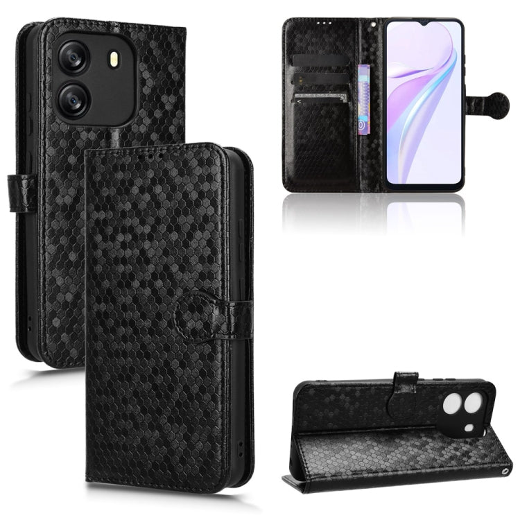 For Blackview Wave 6C Honeycomb Dot Texture Leather Phone Case(Black) - More Brand by PMC TechLife | Online Shopping South Africa | PMC TechLife | Buy Now Pay Later Mobicred