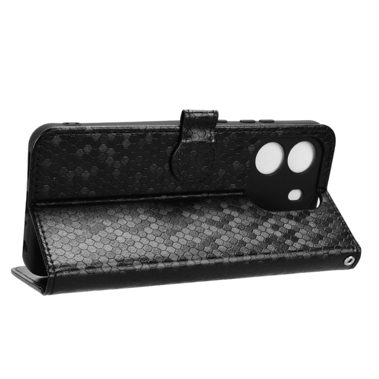 For Blackview Wave 6C Honeycomb Dot Texture Leather Phone Case(Black) - More Brand by PMC TechLife | Online Shopping South Africa | PMC TechLife | Buy Now Pay Later Mobicred