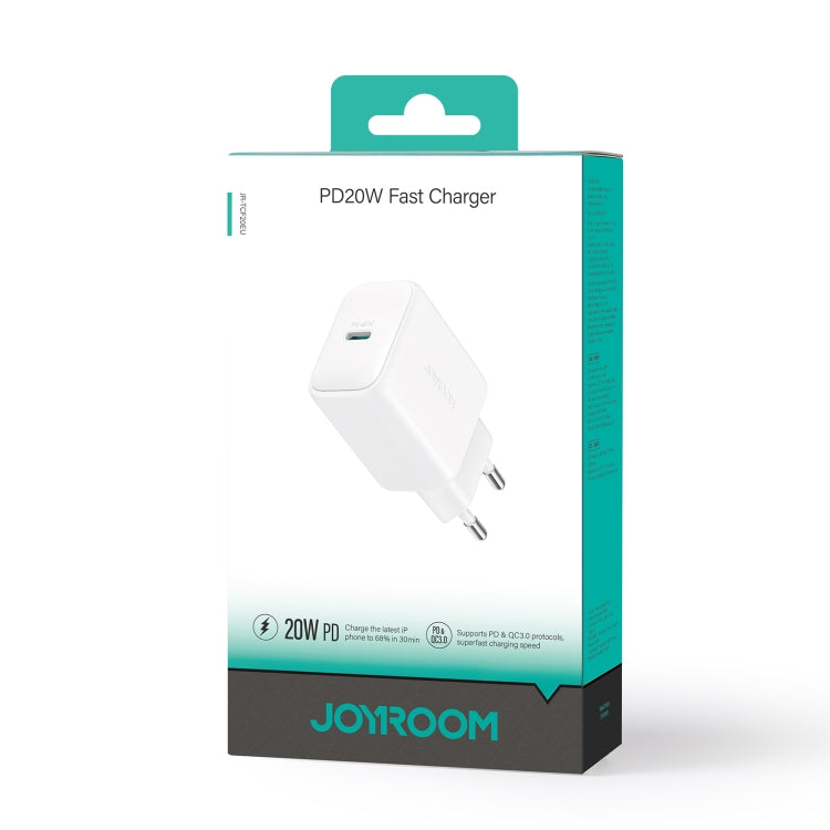 JOYROOM JR-TCF20 PD20W USB-C / Type-C Port Charger, Plug:EU Plug(White) - USB Charger by JOYROOM | Online Shopping South Africa | PMC Jewellery | Buy Now Pay Later Mobicred