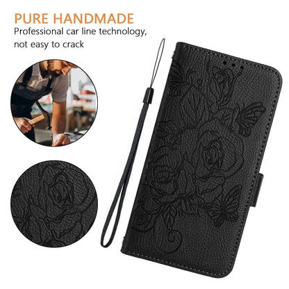 For Blackview WAVE 6C Embossed Rose RFID Anti-theft Leather Phone Case(Black) - More Brand by PMC Jewellery | Online Shopping South Africa | PMC Jewellery | Buy Now Pay Later Mobicred