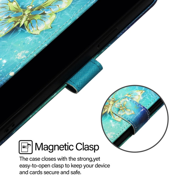 For Google Pixel 9 Pro XL 3D Painting Horizontal Flip Leather Phone Case(Golden Butterfly) - Google Cases by PMC TechLife | Online Shopping South Africa | PMC TechLife | Buy Now Pay Later Mobicred