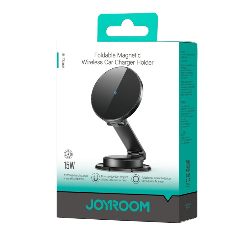 JOYROOM JR-ZS408 Metal Car Magnetic Wireless Charger Holder(Black) - Wireless Charging Bracket by JOYROOM | Online Shopping South Africa | PMC Jewellery | Buy Now Pay Later Mobicred