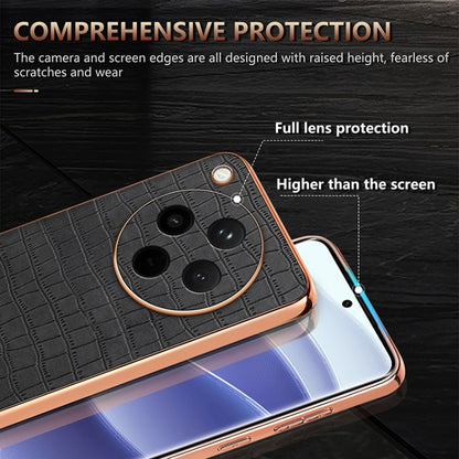 For OPPO Find X8 AZNS Electroplated Frame Crocodile Texture Full Coverage Phone Case(Green) - Find X8 Cases by AZNS | Online Shopping South Africa | PMC Jewellery | Buy Now Pay Later Mobicred