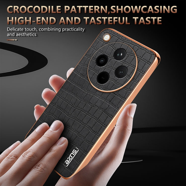 For OPPO Find X8 AZNS Electroplated Frame Crocodile Texture Full Coverage Phone Case(Green) - free shipping - PMC Jewellery - Order now!