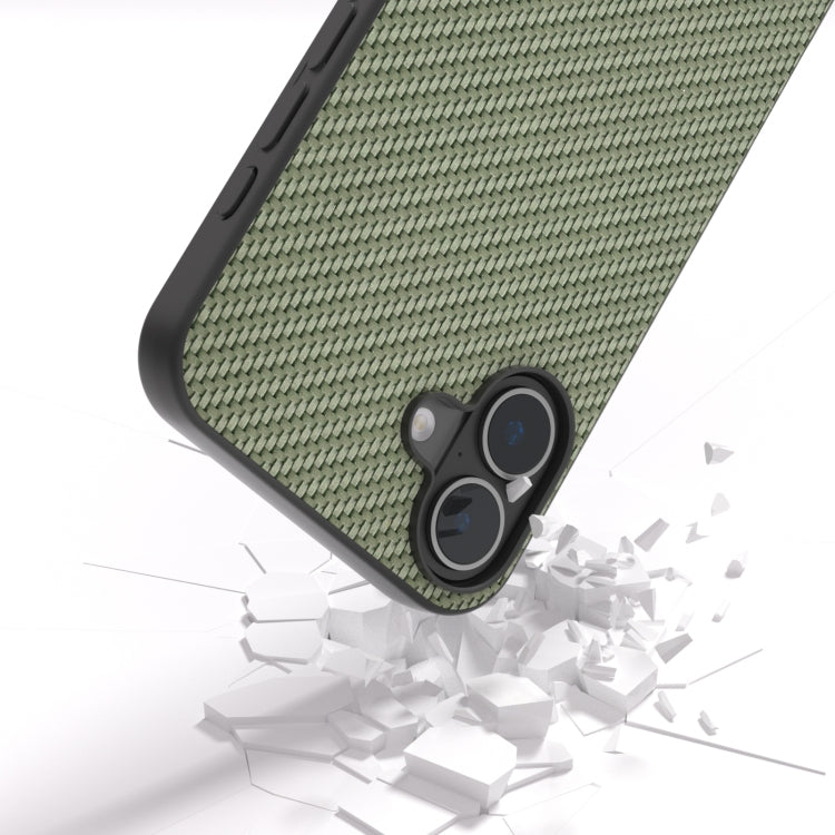 For iPhone 16 Carbon Fiber Texture Protective Phone Case(Green) - iPhone 16 Cases by PMC TechLife | Online Shopping South Africa | PMC TechLife | Buy Now Pay Later Mobicred