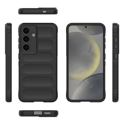 For Samsung Galaxy S25 5G Magic Shield TPU + Flannel Phone Case(Black) - Galaxy S25 5G Cases by PMC Jewellery | Online Shopping South Africa | PMC Jewellery | Buy Now Pay Later Mobicred